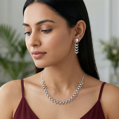 Silver Bejeweled Set
