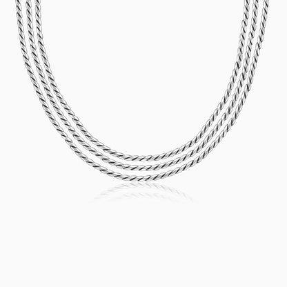 Oxidised Silver Triple Layered Grace Necklace