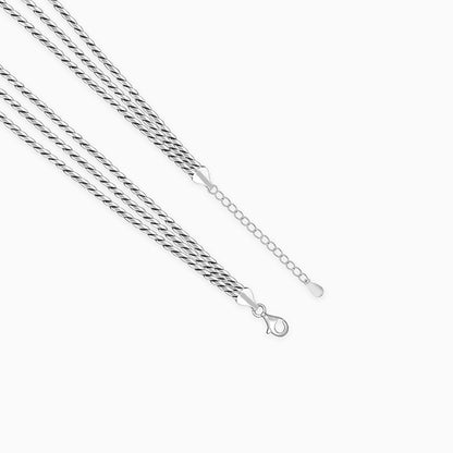 Oxidised Silver Triple Layered Grace Necklace
