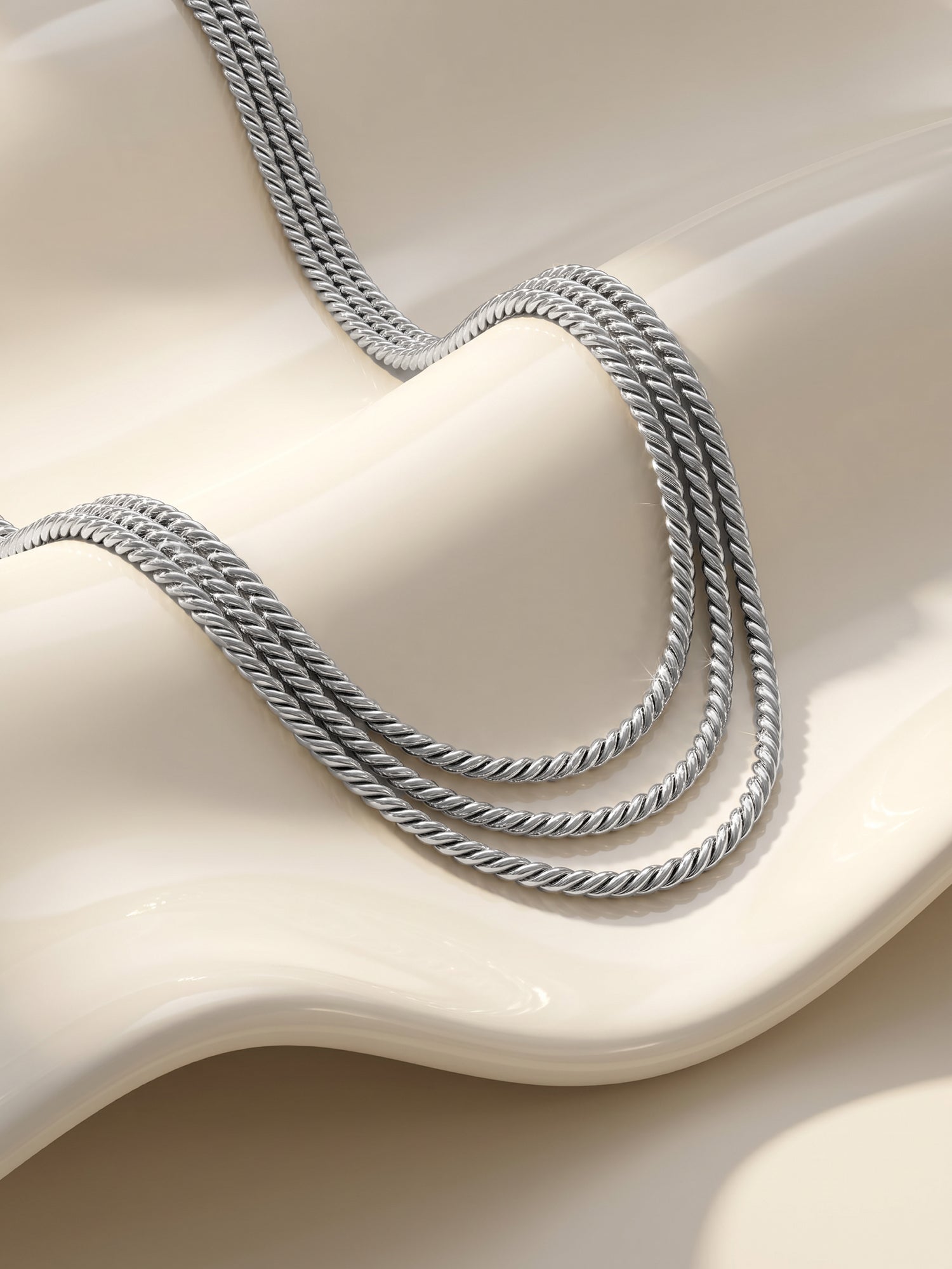 Oxidised Silver Triple Layered Grace Necklace