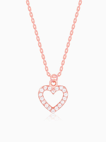 Rose Gold Heart Pendant With Link Chain