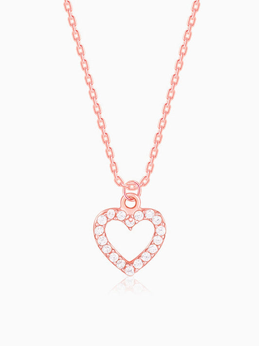 Rose Gold Heart Pendant With Link Chain