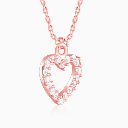 Rose Gold Heart Pendant With Link Chain