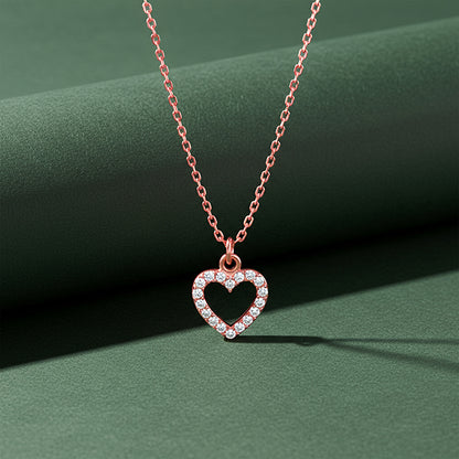 Rose Gold Heart Pendant With Link Chain