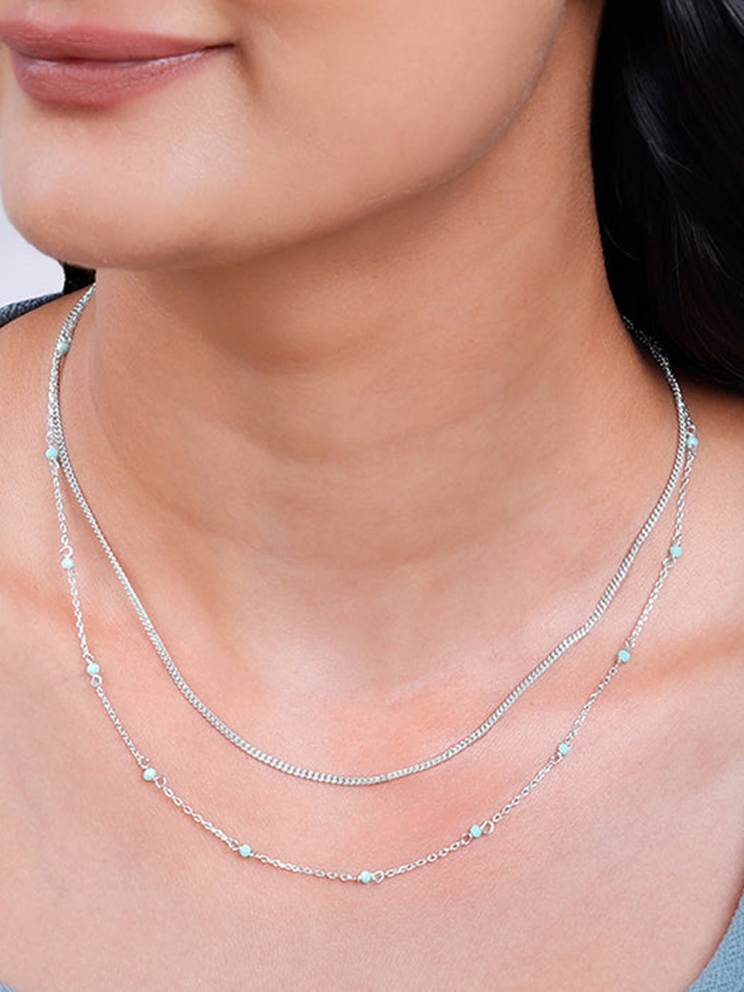 Silver Layered Shine Necklace