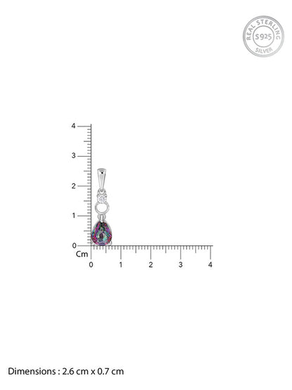 Silver Mystic Topaz Pendant With Link Chain