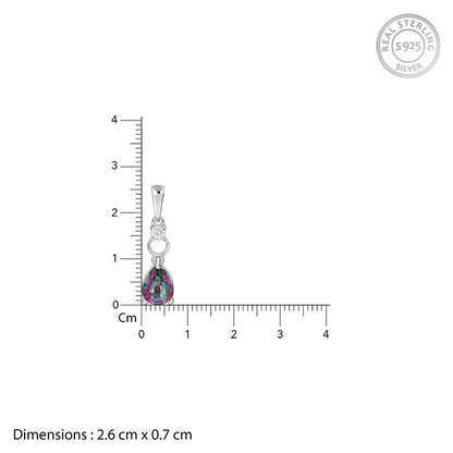 Silver Mystic Topaz Pendant With Link Chain