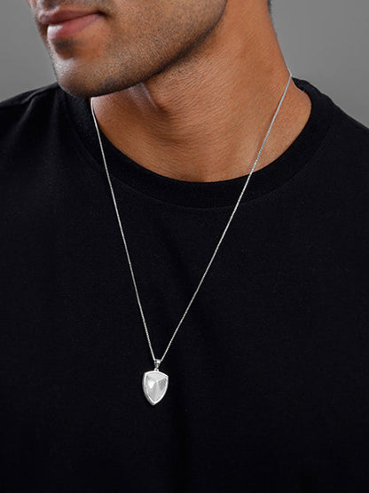Silver Knight’s Valor Pendant With Box Chain For Him
