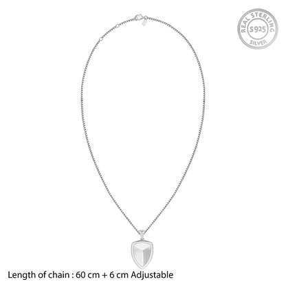 Silver Knight’s Valor Pendant With Box Chain For Him