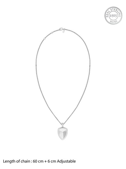Silver Knight’s Valor Pendant With Box Chain For Him