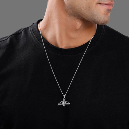 Silver Jai Shree Shyam Pendant With Box Chain For Him