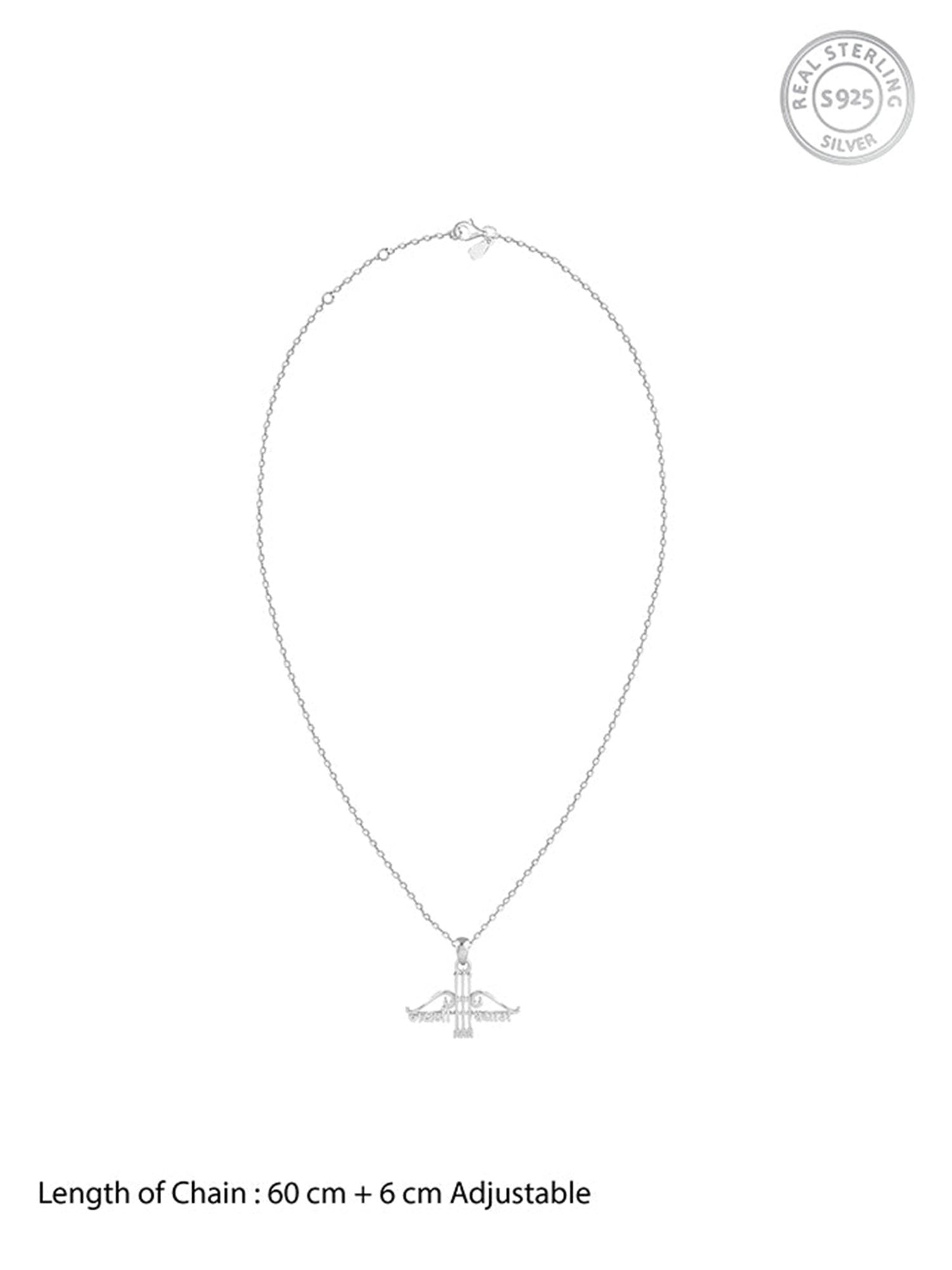 Silver Jai Shree Shyam Pendant With Box Chain For Him