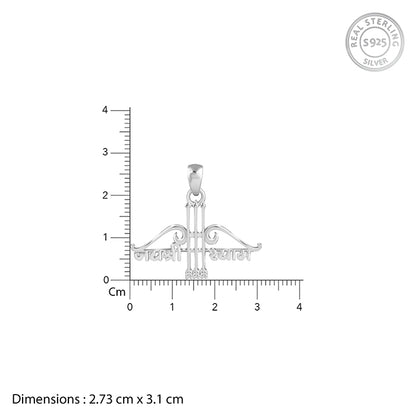 Silver Jai Shree Shyam Pendant With Box Chain For Him