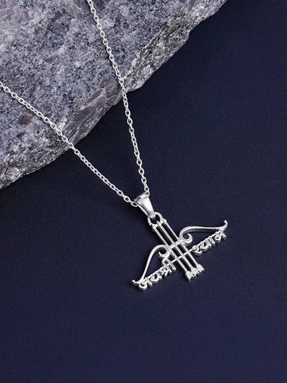 Silver Jai Shree Shyam Pendant With Box Chain For Him