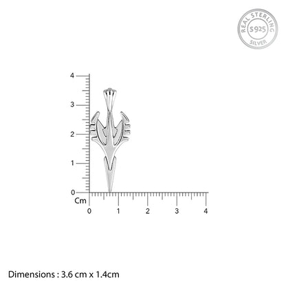 Oxidised Silver Phantom Edge Pendant With Box Chain For Him