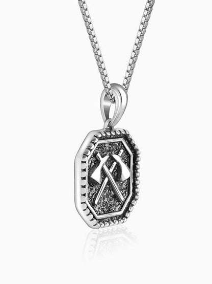 Oxidised Cyber Shard Pendant With Box Chain For Him
