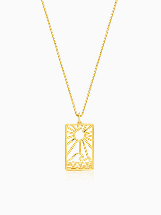 Golden Dawn Pendant With Box Chain For Him