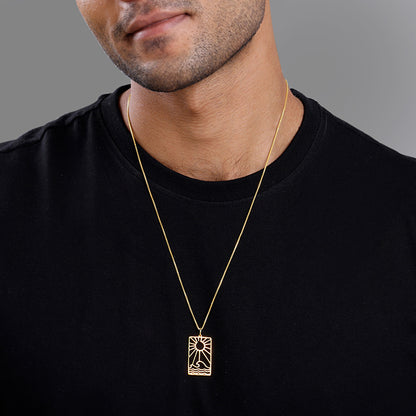 Golden Dawn Pendant With Box Chain For Him