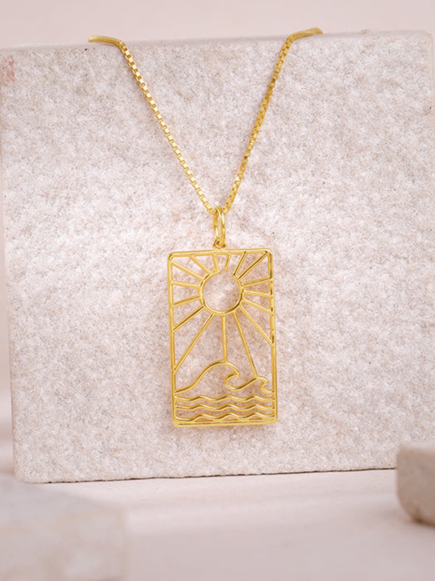 Golden Dawn Pendant With Box Chain For Him