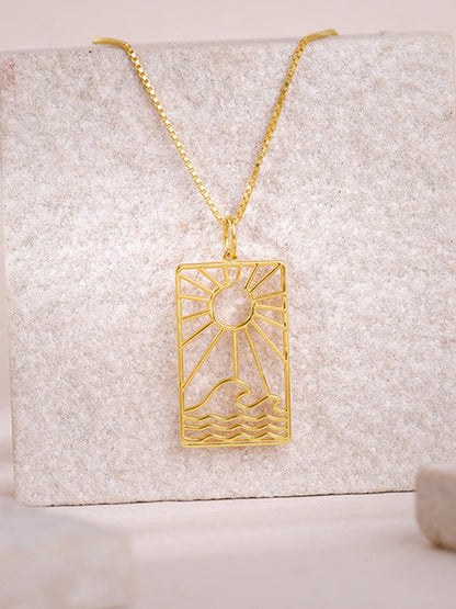 Golden Dawn Pendant With Box Chain For Him