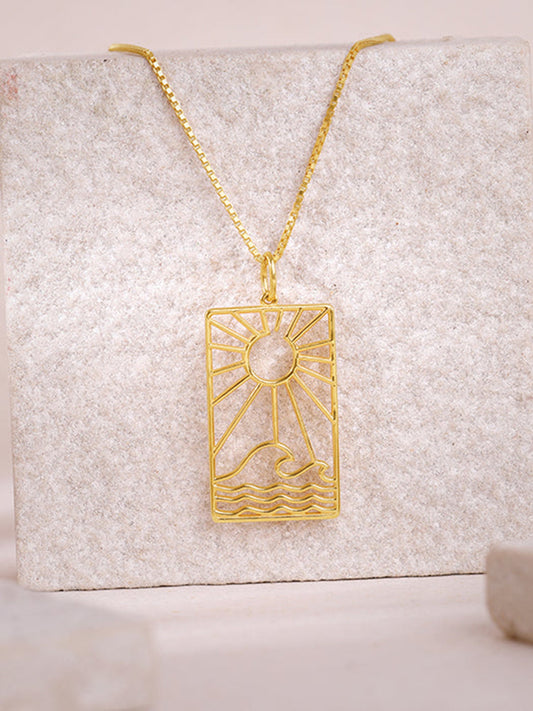 Golden Dawn Pendant With Box Chain For Him