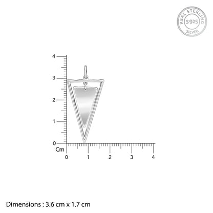 Silver Classy Triangle Pendant With Box Chain For Him