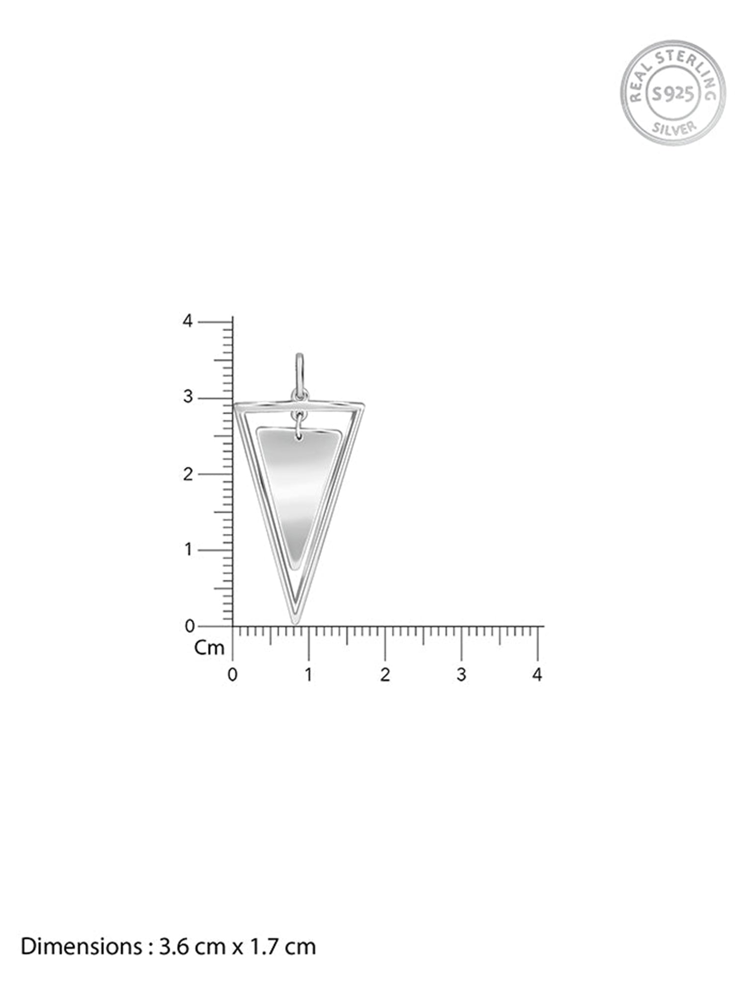 Silver Classy Triangle Pendant With Box Chain For Him