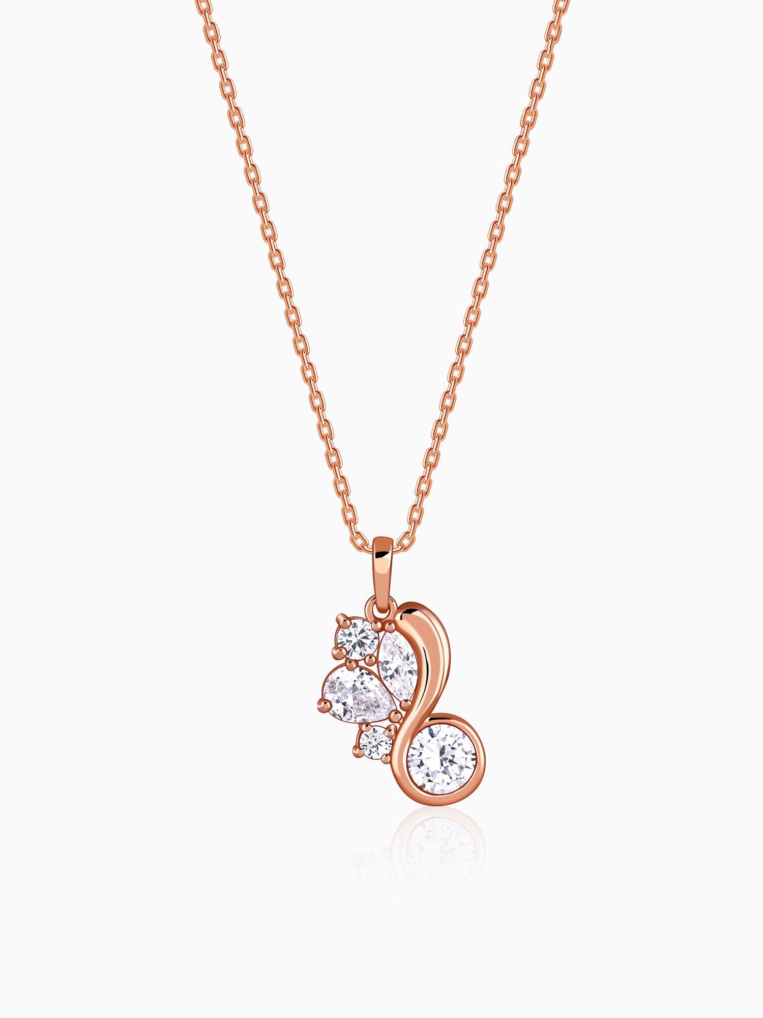Rose Gold Dancing Queen Pendant With Link Chain