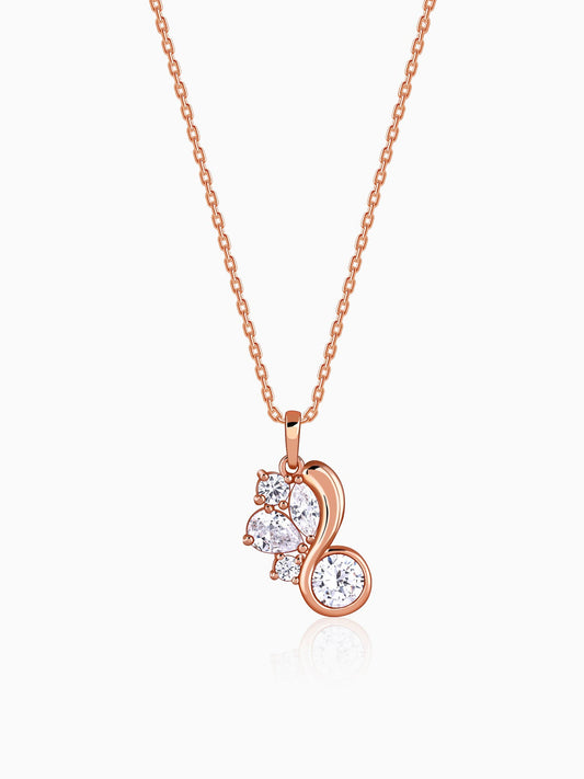 Rose Gold Dancing Queen Pendant With Link Chain