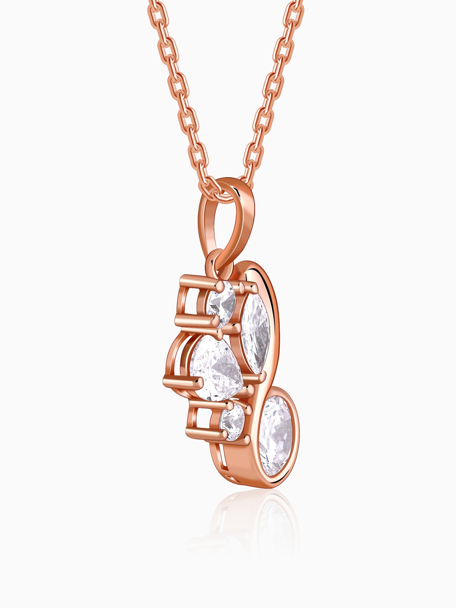 Rose Gold Dancing Queen Pendant With Link Chain