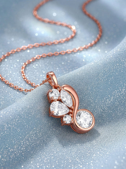 Rose Gold Dancing Queen Pendant With Link Chain