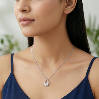 Silver Stayin' Alive Pendant With Link Chain