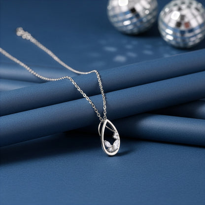 Silver Stayin' Alive Pendant With Link Chain