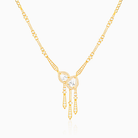 Golden Dazzle Drop Sautoir Necklace