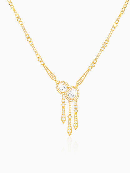 Golden Dazzle Drop Sautoir Necklace
