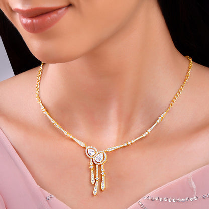 Golden Dazzle Drop Sautoir Necklace