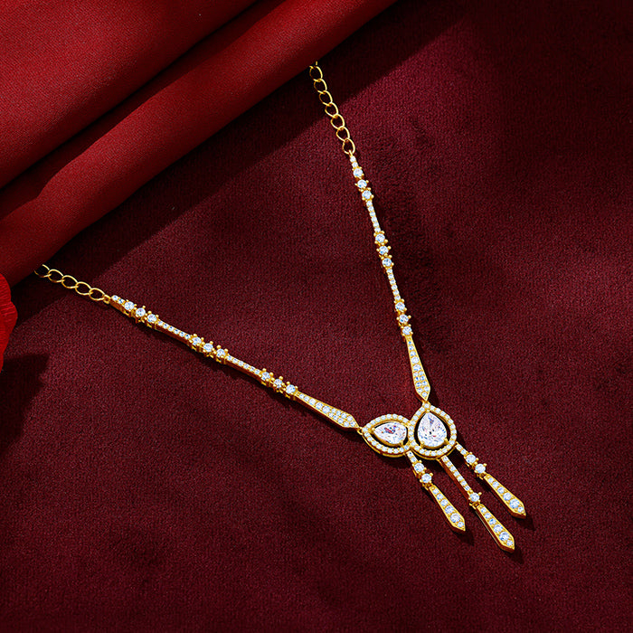 Golden Dazzle Drop Sautoir Necklace