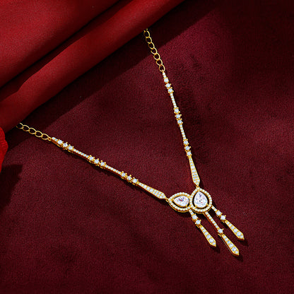 Golden Dazzle Drop Sautoir Necklace