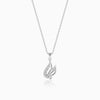 Silver Zircon Winged Pendant With Link Chain