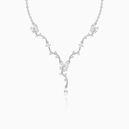 Silver Vine Crystal Necklace