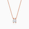 Rose Gold Solitaire Gleam Pendant With Link Chain