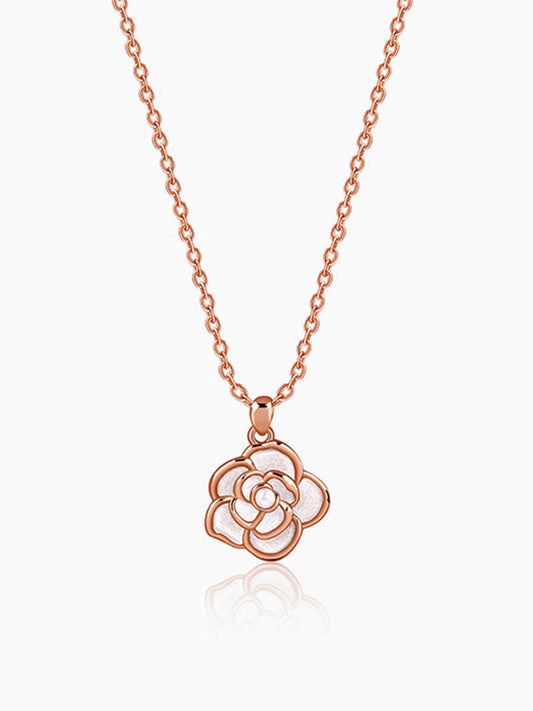 Rose Gold Roselina Pendant With Link Chain