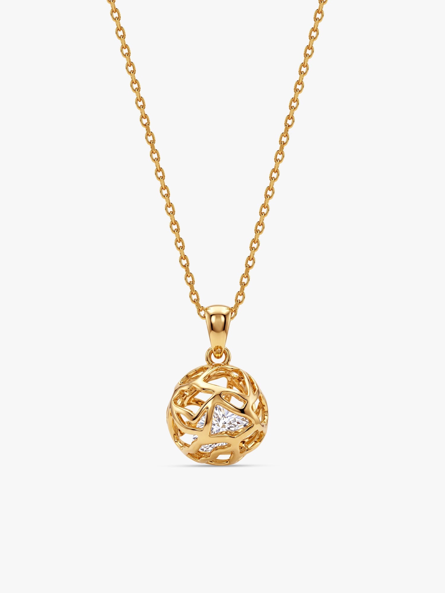 Golden Dreamy Shine Pendant With Link Chain