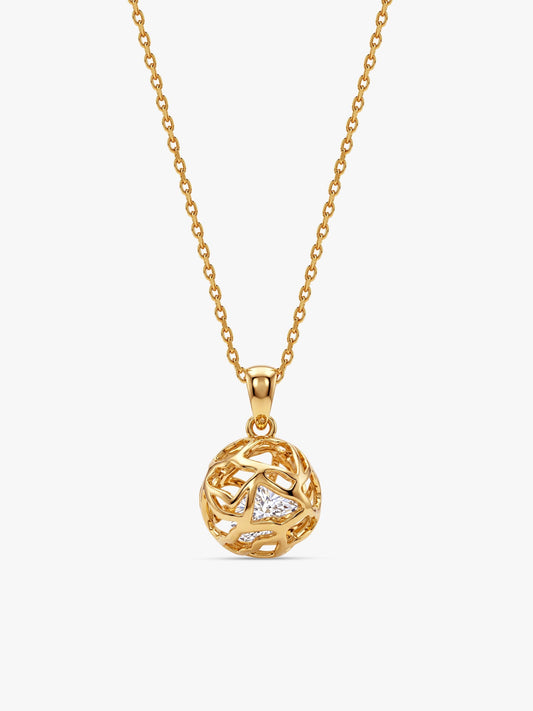 Golden Dreamy Shine Pendant With Link Chain
