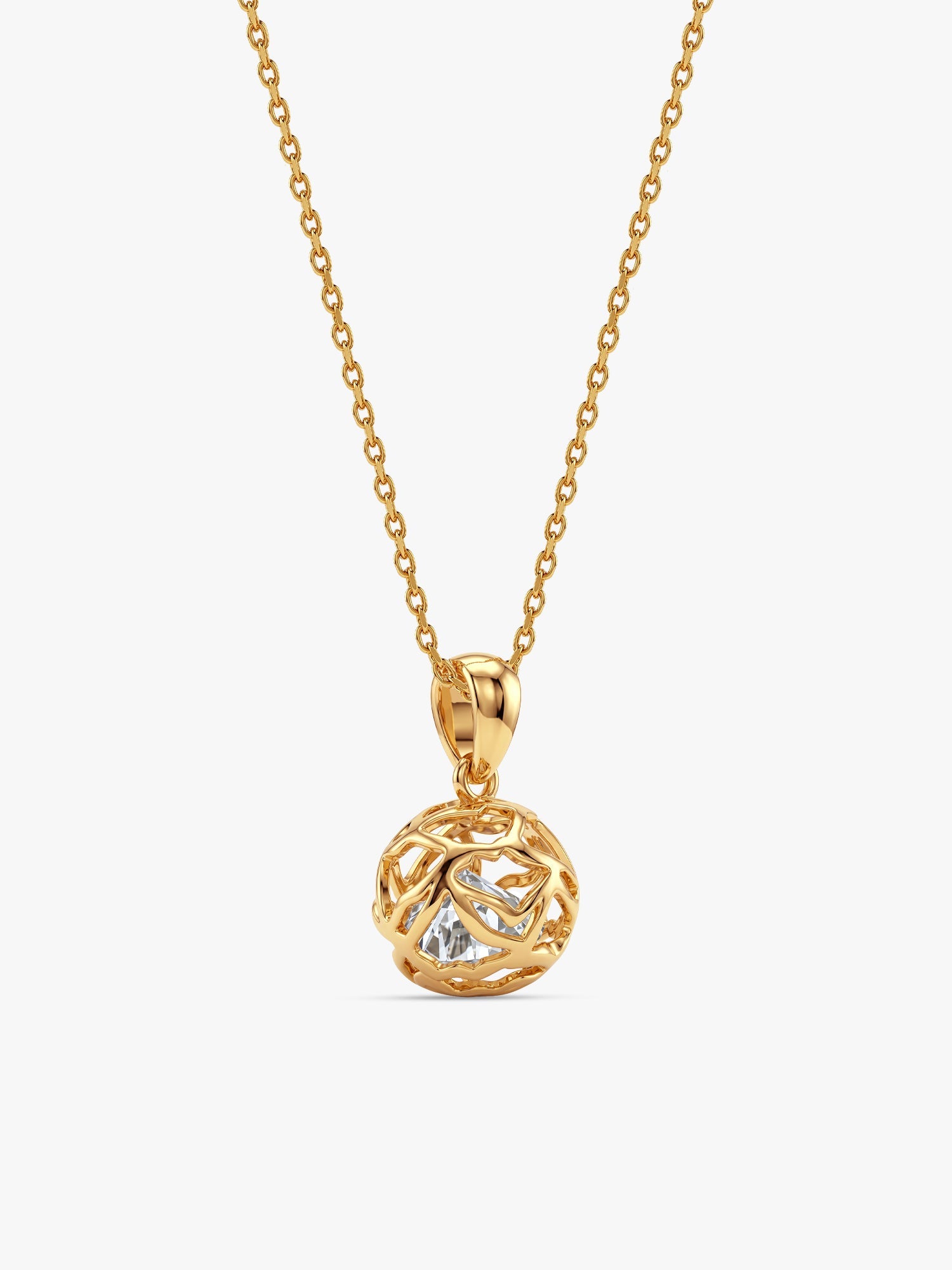 Golden Dreamy Shine Pendant With Link Chain