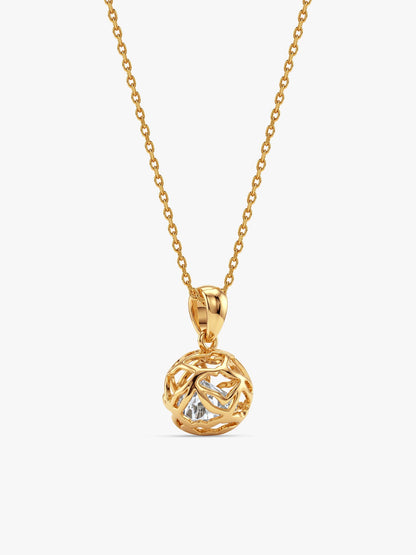 Golden Dreamy Shine Pendant With Link Chain