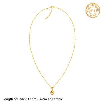 Golden Dreamy Shine Pendant With Link Chain