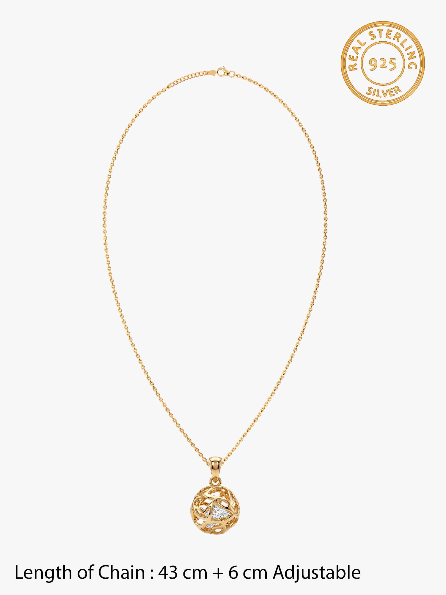 Golden Dreamy Shine Pendant With Link Chain