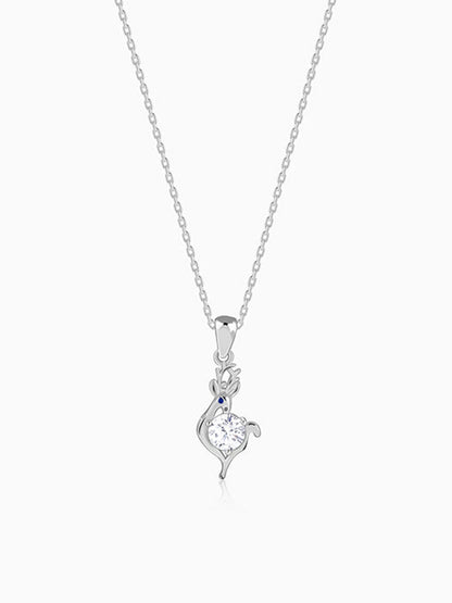 Silver Celestial Fawn Pendant With Link Chain