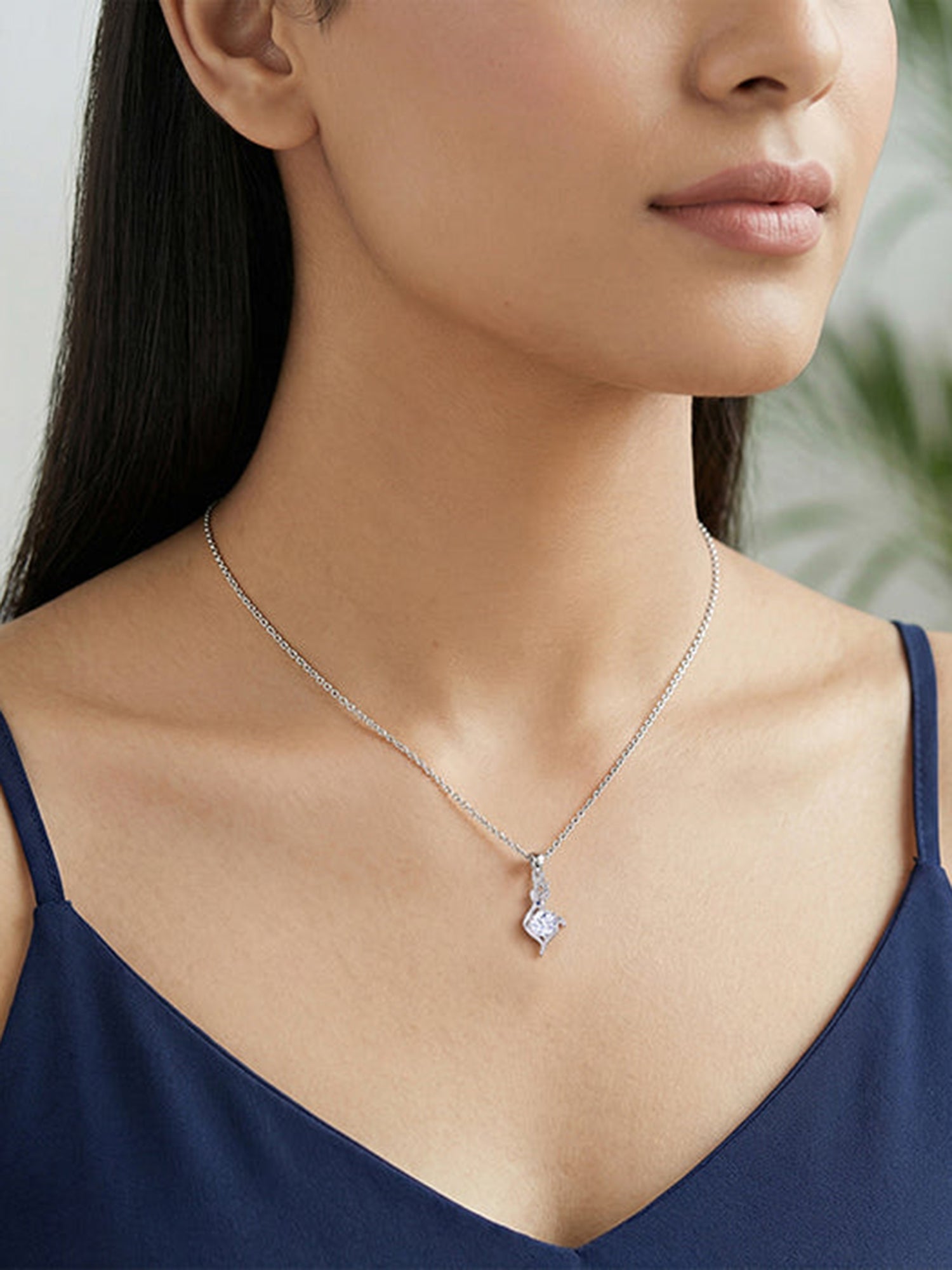 Silver Celestial Fawn Pendant With Link Chain